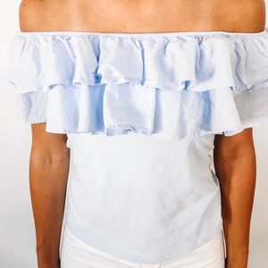 Off the shoulder ruffle top!